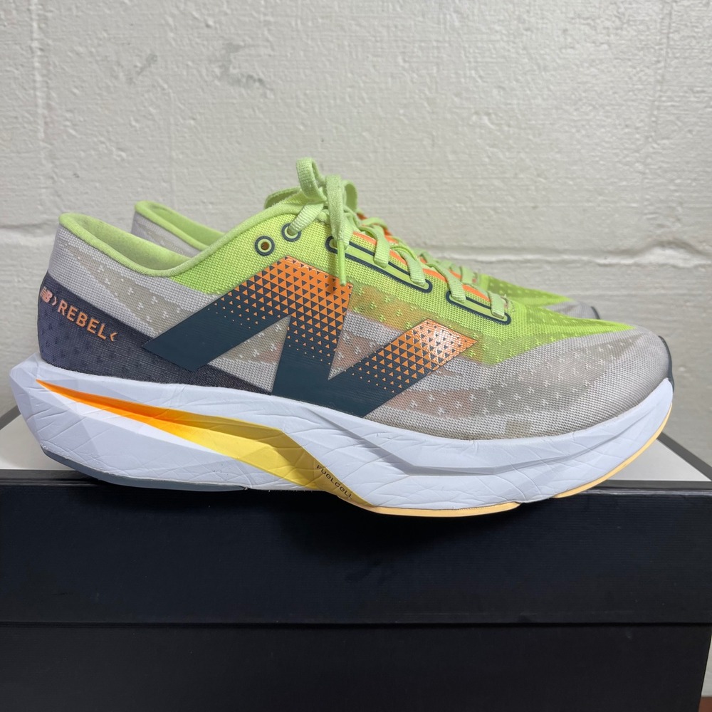 New Balance FuelCell Rebel V4 MFCXLL4 Bleached Lime Glo Running Shoes Mens 10.5